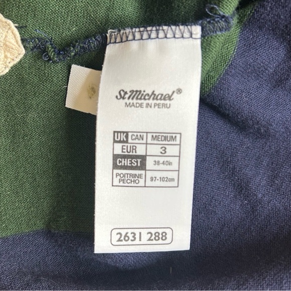 Vintage 90s Marks and Spencer Rugby Jersey Polo - UK Size 3 / Men’s Med - Picture 7 of 8